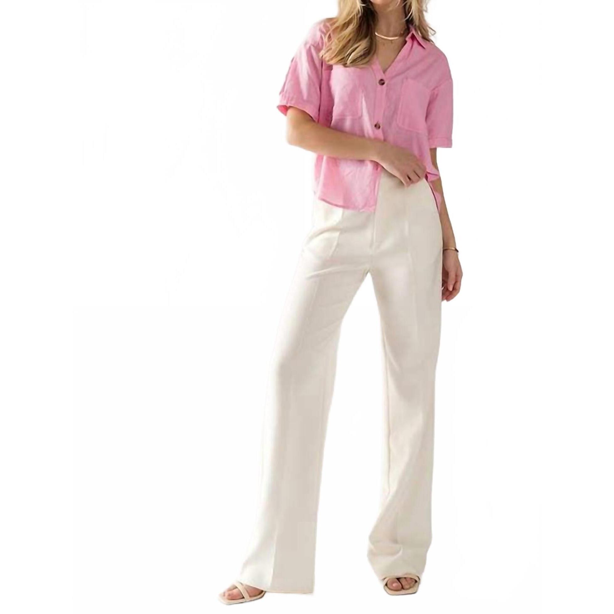 New Urban Daizy Wide Leg Slacks Pants In Ivory